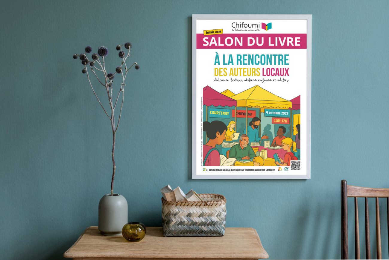 Produire une affiche pour la librairie "Chifoumi" à l'occasion de son premier salon du livre